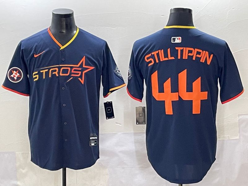 Men 2025 Houston Astros #44 Still Tippin Blue Three generations Joint Name Nike MLB Jersey style 10
